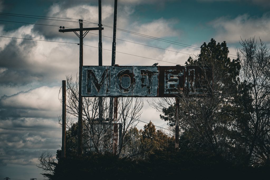 motel sign in ghost town