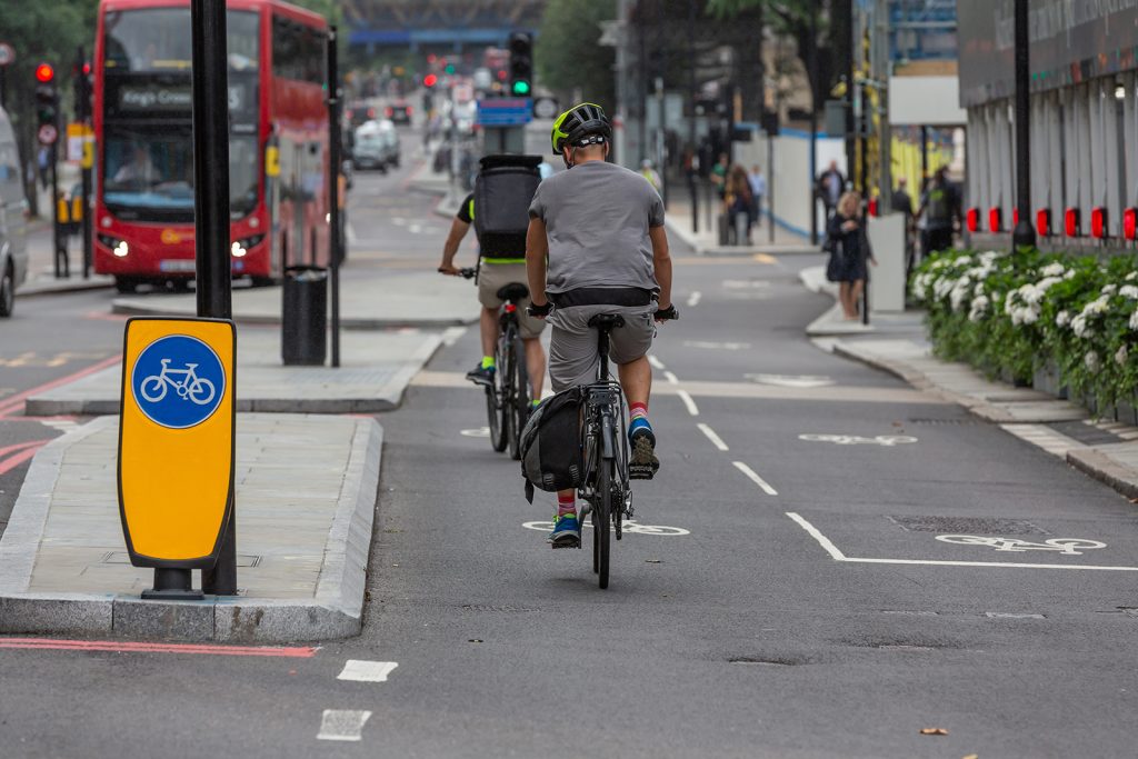 cyclists on London cycle superhighway